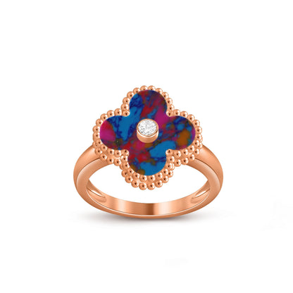 [LOXURA]CLOVER DIAMOND RING ROSE GOLD COLLECTION