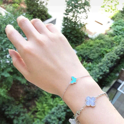 [LOXURA]BUTTERFLY TURQUOISE BUTTERFLY BRACELET SILVER