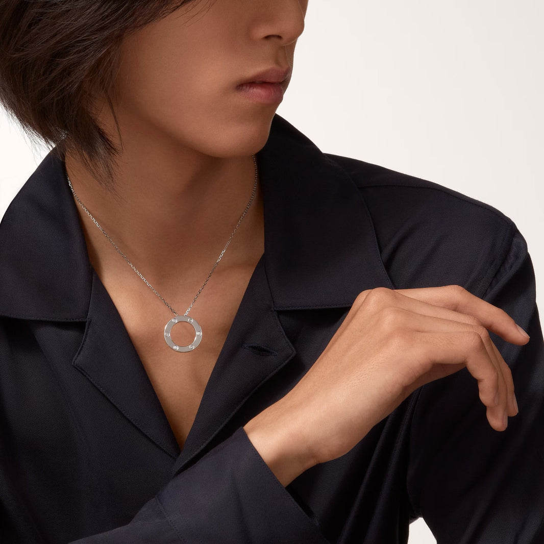[LOXURA]LOVE NECKLACE 16MM 3 DIAMONDS