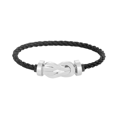 [LOXURA]CHANCE LARGE 8 FIGURE BUCKLE NO DIAMOND BRACELET SILVER