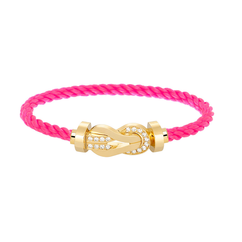 [LOXURA]CHANCE LARGE 8 FIGURE BUCKLE HALF DIAMOND BRACELET GOLD
