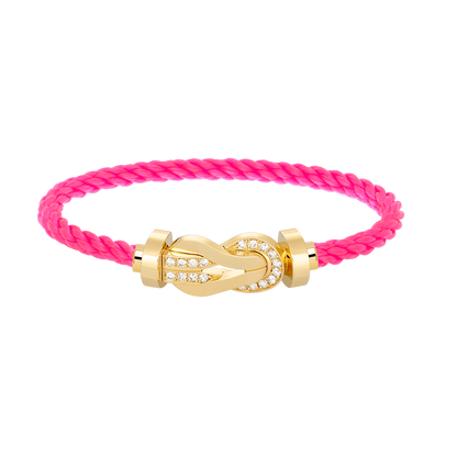 [LOXURA]CHANCE LARGE 8 FIGURE BUCKLE HALF DIAMOND BRACELET GOLD