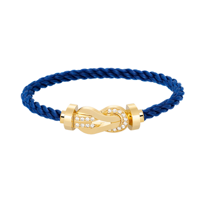 [LOXURA]CHANCE LARGE 8 FIGURE BUCKLE HALF DIAMOND BRACELET GOLD