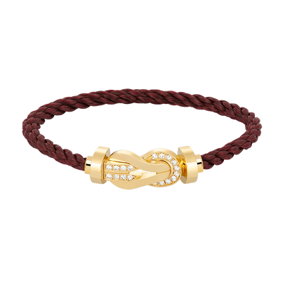 [LOXURA]CHANCE LARGE 8 FIGURE BUCKLE HALF DIAMOND BRACELET GOLD