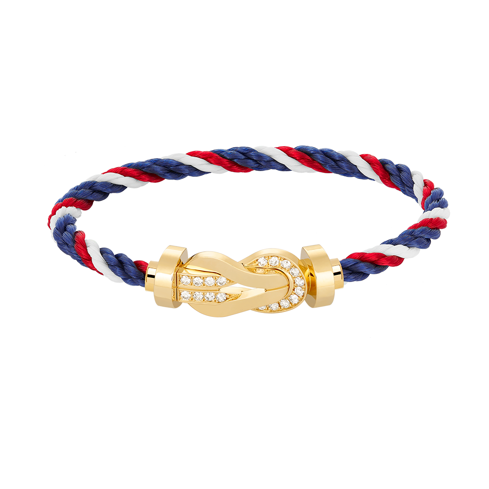 [LOXURA]CHANCE LARGE 8 FIGURE BUCKLE HALF DIAMOND BRACELET GOLD