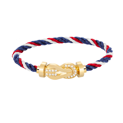 [LOXURA]CHANCE LARGE 8 FIGURE BUCKLE HALF DIAMOND BRACELET GOLD