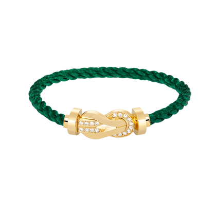 [LOXURA]CHANCE LARGE 8 FIGURE BUCKLE HALF DIAMOND BRACELET GOLD