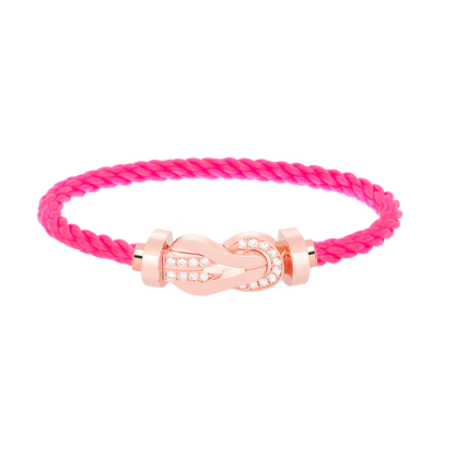 [LOXURA]CHANCE LARGE 8 FIGURE BUCKLE HALF DIAMOND BRACELET ROSE GOLD