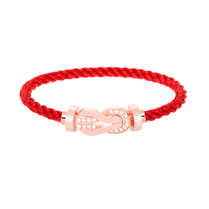 [LOXURA]CHANCE LARGE 8 FIGURE BUCKLE HALF DIAMOND BRACELET ROSE GOLD