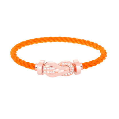 [LOXURA]CHANCE LARGE 8 FIGURE BUCKLE HALF DIAMOND BRACELET ROSE GOLD