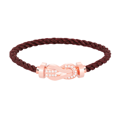[LOXURA]CHANCE LARGE 8 FIGURE BUCKLE HALF DIAMOND BRACELET ROSE GOLD