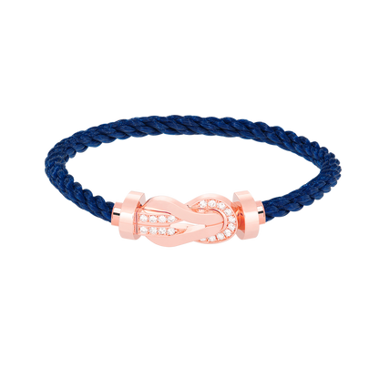 [LOXURA]CHANCE LARGE 8 FIGURE BUCKLE HALF DIAMOND BRACELET ROSE GOLD