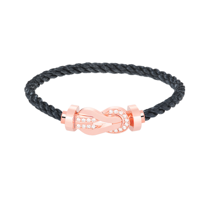 [LOXURA]CHANCE LARGE 8 FIGURE BUCKLE HALF DIAMOND BRACELET ROSE GOLD