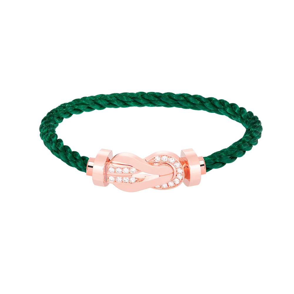[LOXURA]CHANCE LARGE 8 FIGURE BUCKLE HALF DIAMOND BRACELET ROSE GOLD