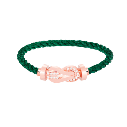 [LOXURA]CHANCE LARGE 8 FIGURE BUCKLE HALF DIAMOND BRACELET ROSE GOLD