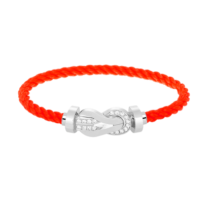 [LOXURA]CHANCE LARGE 8 FIGURE BUCKLE HALF DIAMOND BRACELET SILVER