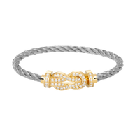 [LOXURA]CHANCE LARGE 8 FIGURE BUCKLE FULLDIAMOND BRACELET GOLD