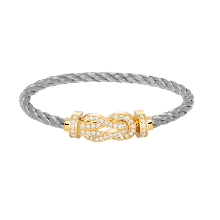 [LOXURA]CHANCE LARGE 8 FIGURE BUCKLE FULLDIAMOND BRACELET GOLD