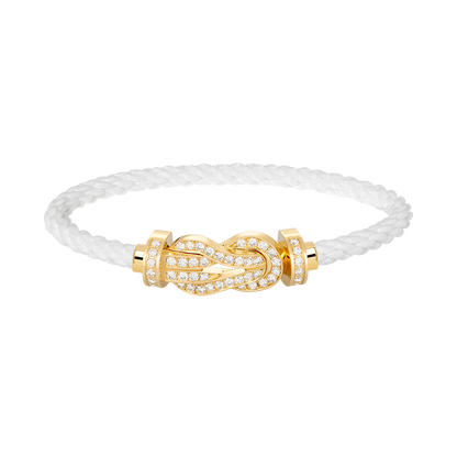 [LOXURA]CHANCE LARGE 8 FIGURE BUCKLE FULLDIAMOND BRACELET GOLD