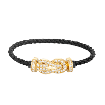 [LOXURA]CHANCE LARGE 8 FIGURE BUCKLE FULLDIAMOND BRACELET GOLD