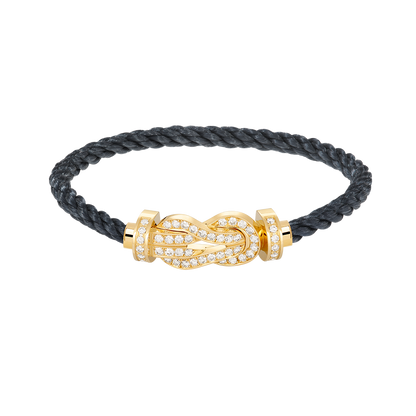 [LOXURA]CHANCE LARGE 8 FIGURE BUCKLE FULLDIAMOND BRACELET GOLD