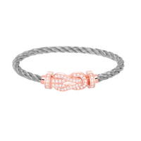 [LOXURA]CHANCE LARGE 8 FIGURE BUCKLE FULL DIAMOND BRACELET ROSE GOLD