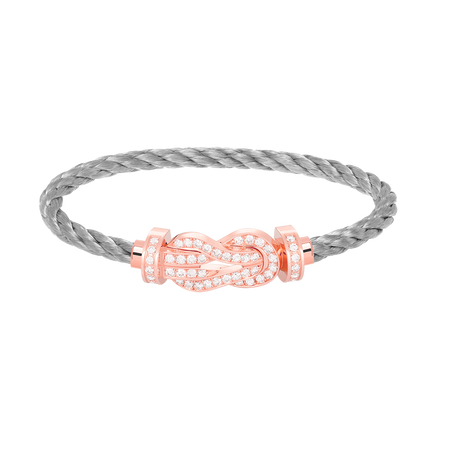 [LOXURA]CHANCE LARGE 8 FIGURE BUCKLE FULL DIAMOND BRACELET ROSE GOLD