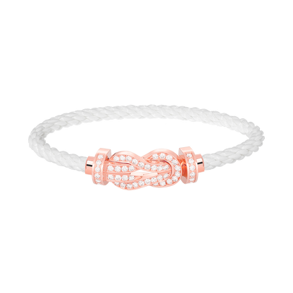 [LOXURA]CHANCE LARGE 8 FIGURE BUCKLE FULL DIAMOND BRACELET ROSE GOLD