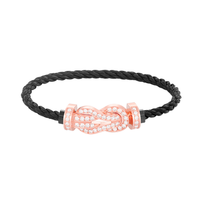 [LOXURA]CHANCE LARGE 8 FIGURE BUCKLE FULL DIAMOND BRACELET ROSE GOLD