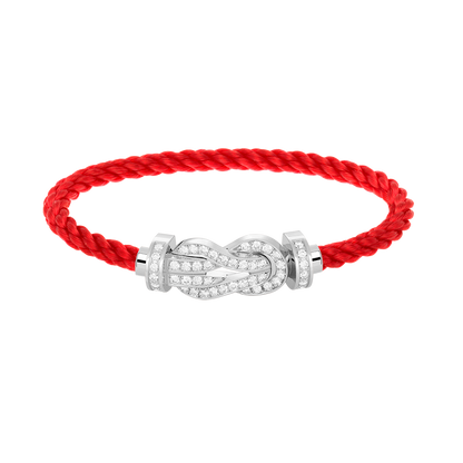 [LOXURA]CHANCE LARGE 8 FIGURE BUCKLE FULL DIAMOND BRACELET SILVER