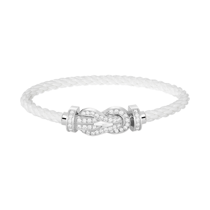 [LOXURA]CHANCE LARGE 8 FIGURE BUCKLE FULL DIAMOND BRACELET SILVER