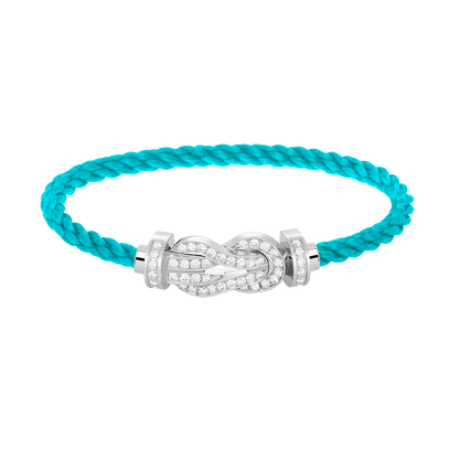 [LOXURA]CHANCE LARGE 8 FIGURE BUCKLE FULL DIAMOND BRACELET SILVER