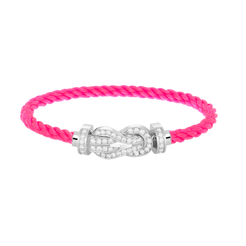 [LOXURA]CHANCE LARGE 8 FIGURE BUCKLE FULL DIAMOND BRACELET SILVER