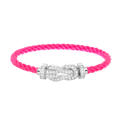 [LOXURA]CHANCE LARGE 8 FIGURE BUCKLE FULL DIAMOND BRACELET SILVER