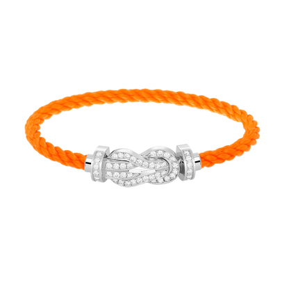 [LOXURA]CHANCE LARGE 8 FIGURE BUCKLE FULL DIAMOND BRACELET SILVER