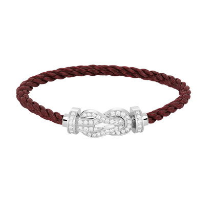 [LOXURA]CHANCE LARGE 8 FIGURE BUCKLE FULL DIAMOND BRACELET SILVER