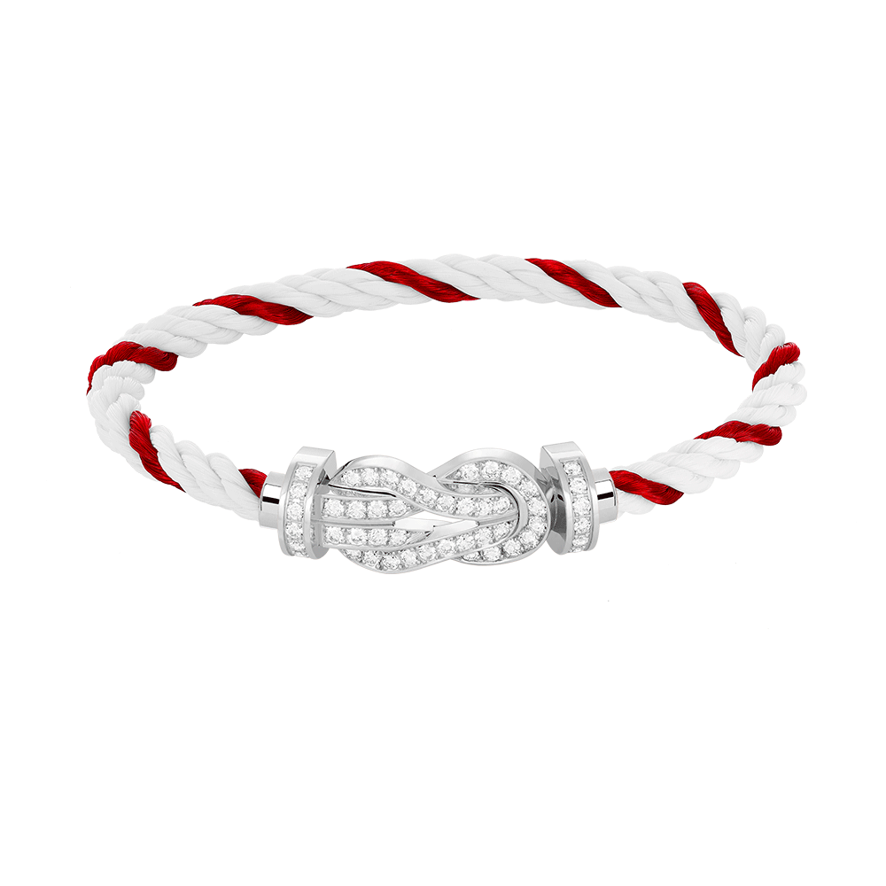 [LOXURA]CHANCE LARGE 8 FIGURE BUCKLE FULL DIAMOND BRACELET SILVER