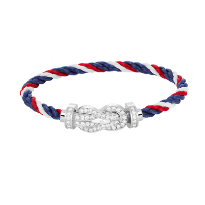 [LOXURA]CHANCE LARGE 8 FIGURE BUCKLE FULL DIAMOND BRACELET SILVER