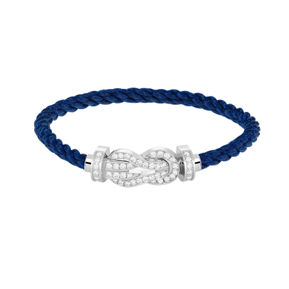 [LOXURA]CHANCE LARGE 8 FIGURE BUCKLE FULL DIAMOND BRACELET SILVER