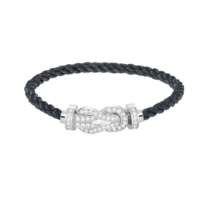 [LOXURA]CHANCE LARGE 8 FIGURE BUCKLE FULL DIAMOND BRACELET SILVER