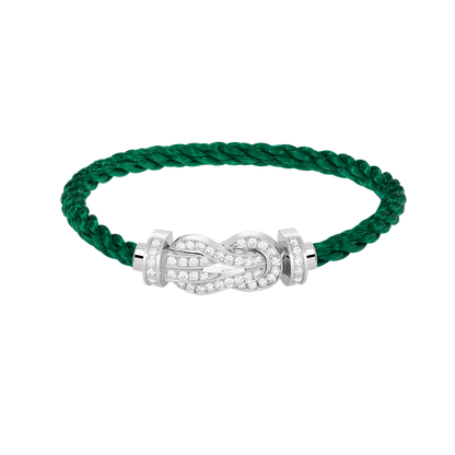[LOXURA]CHANCE LARGE 8 FIGURE BUCKLE FULL DIAMOND BRACELET SILVER