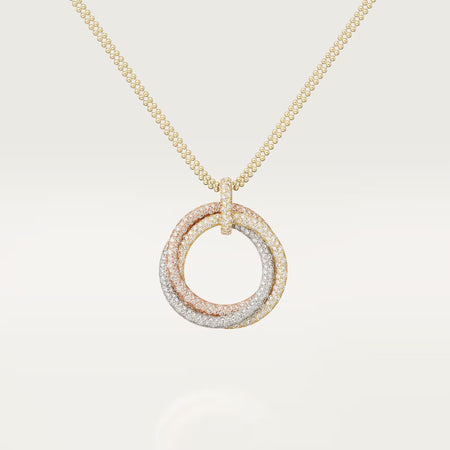 [LOXURA]TRINITY LARGE FULL DIAMOND  NECKLACE