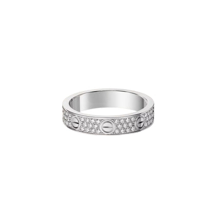 [LOXURA]LOVE RING 4.0MM DIAMOND PAVED