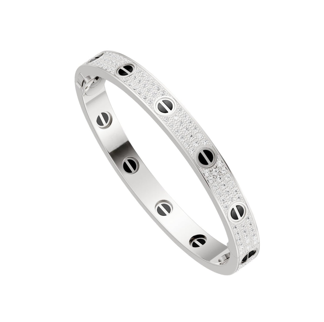 [LOXURA]LOVE BRACELET 6.1MM DIAMOND-PAVED CERAMIC