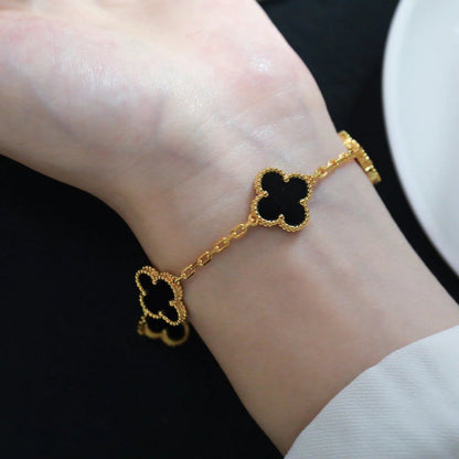 [LOXURA] CLOVER 5 MOTIF ONYXS BRACELET COLLECTION
