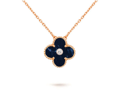 [LOXURA]CLOVER 15MM DIAMOND SINGLE FLOWER NECKLACE COLLECTION