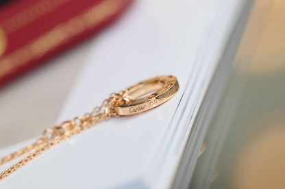 [LOXURA]LOVE NECKLACE ADJUSTABLE ROSE GOLD 2 DIAMOND