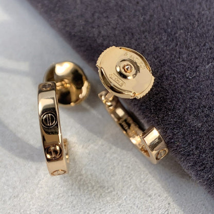 [LOXURA]LOVE EARRINGS 2.65MM PINK GOLD