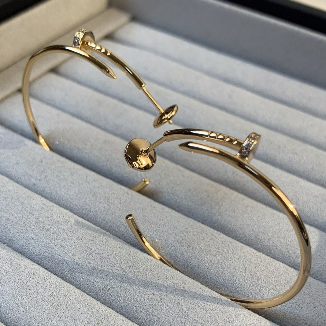 [LOXURA]JUSTE EARRINGS GOLD DIAMONDS 1.8MM