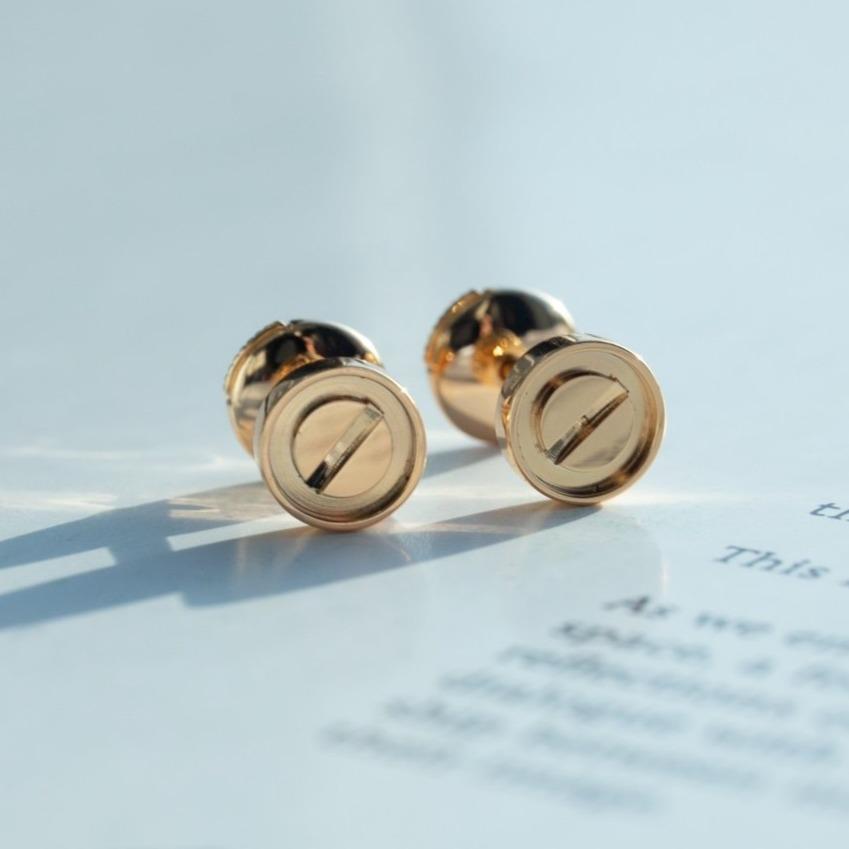 [LOXURA]LOVE EARRINGS PINK GOLD 10MM